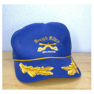 Vintage 80s Rough Riders Members Captains Trucker Mesh Hat Gasparilla Hat